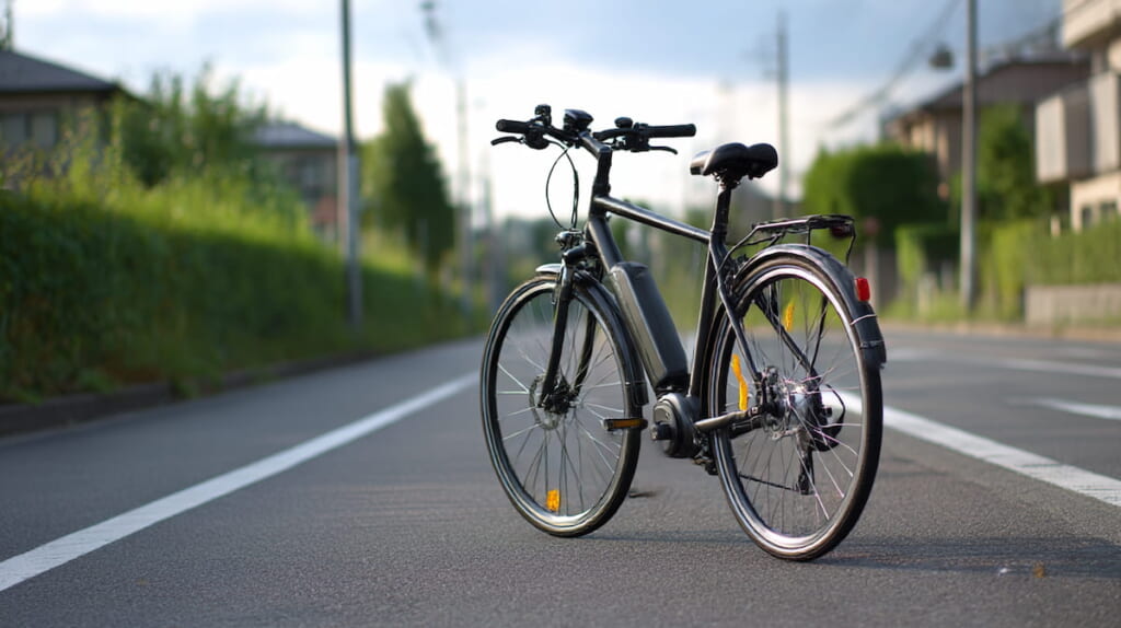 坂道のない平坦な住宅街で通常の自転車が十分な様子