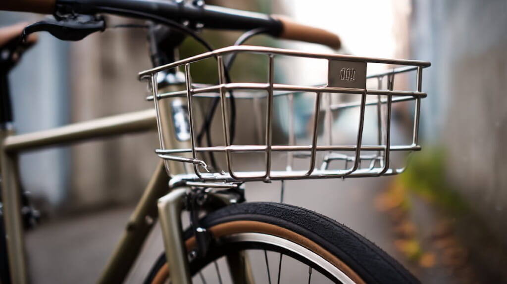 クロスバイクに似合う浅型で素材感のある前カゴ