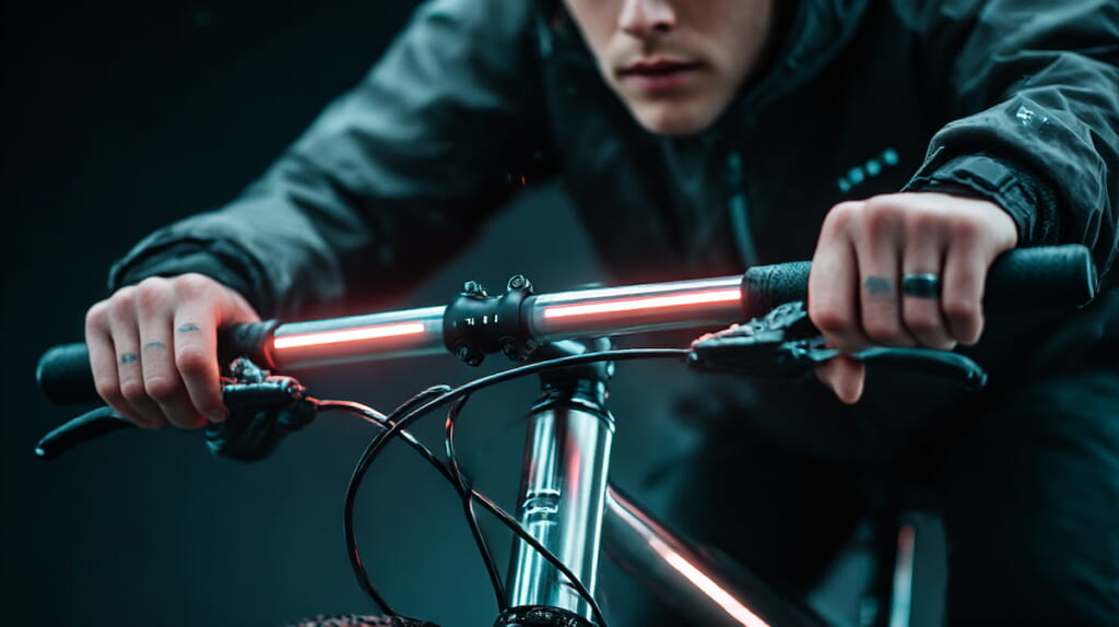 適切なロードバイクの前傾姿勢と、クロスバイクを無理にドロップハンドル化して腕が伸び切った「スーパーマンポジション」を日本人ライダーで比較した横からのイラスト風画像。