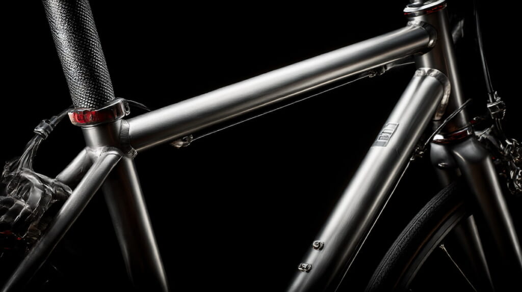 　高品質なアルミフレーム成型が分かるクロスバイクのフレーム接合部