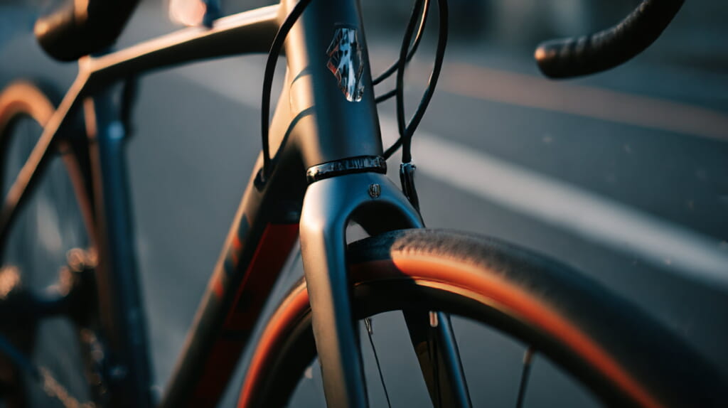 クロスバイクのフロントフォークとフレーム素材の接