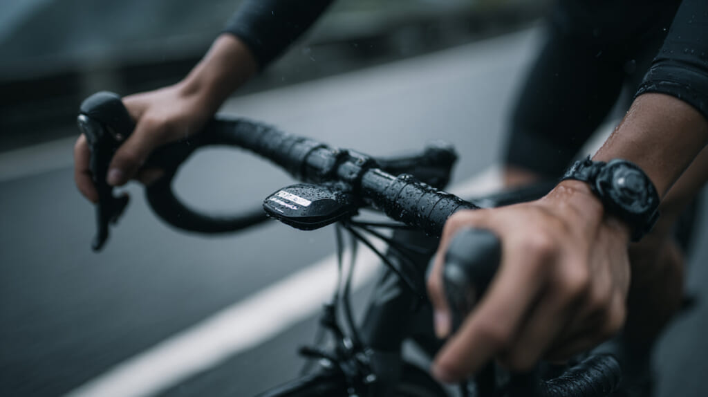 ハンドル位置が低すぎて首や手に負担がかかるクロスバイク走行姿勢の例