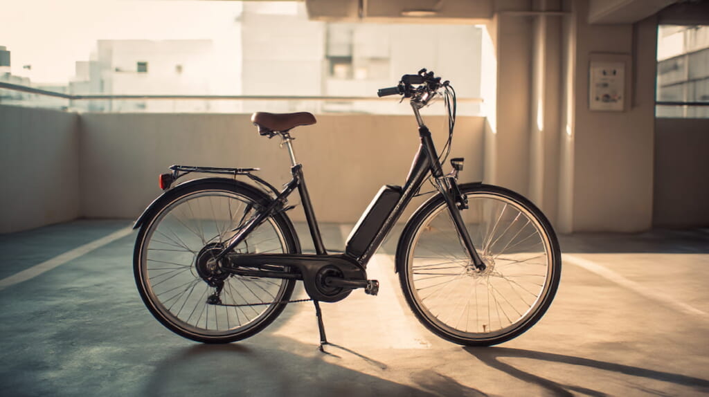　経年劣化が見られる電動自転車の車体イメージ