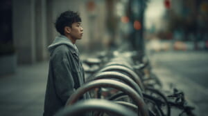 駅前で放置された自転車が警告なしで即時撤去されている様子