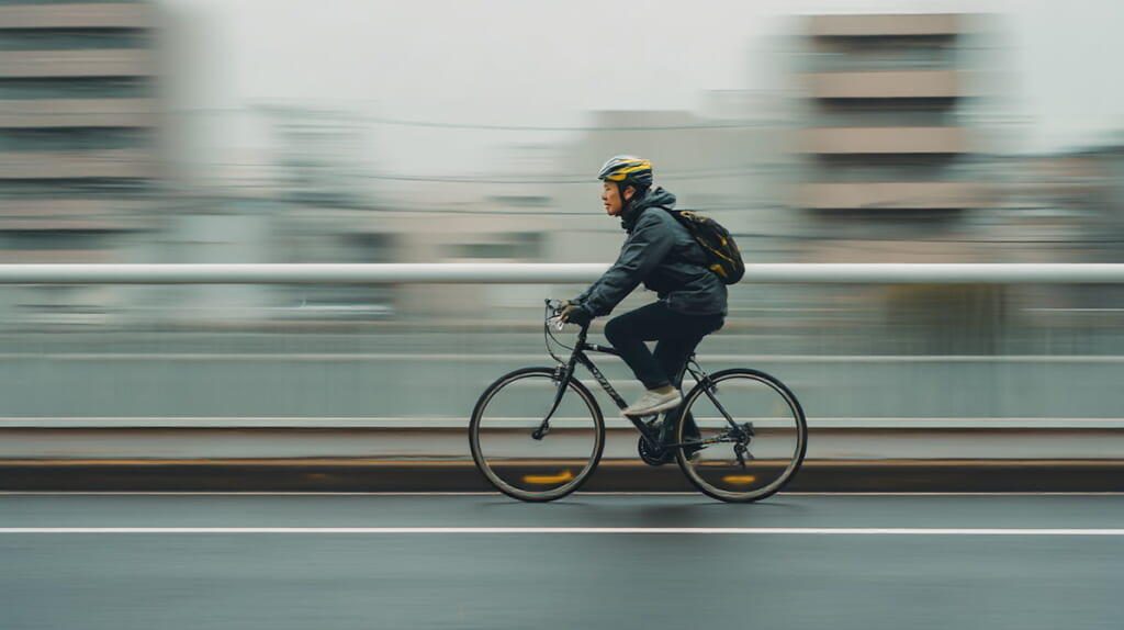 通勤距離が長くても疲れにくいクロスバイクの走行イメージ