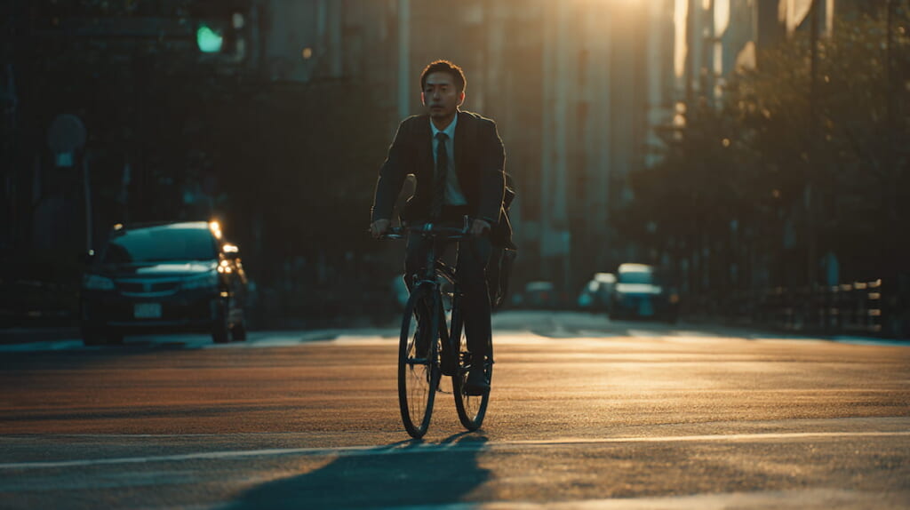 ママチャリとクロスバイクの違いを比較する日本人通勤者