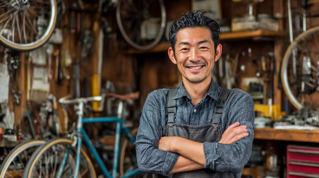 自転車のブレーキ音鳴りを整備で解消する様子